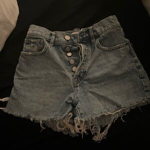 PacSun Blue Jean Shorts with Frayed Hem